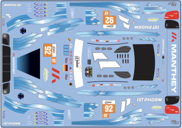 Decal Porsche 911 991 GT3 R 1st PHORM Manthey Asian Le Mans 2025 #92